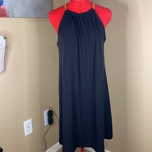 Michael Kors black dress with Gold link straps
